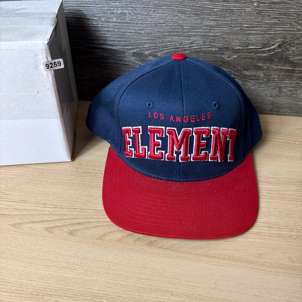 Element Hat Cap Snap Back Blue Red Skate Skateboarding Starter Adjustable